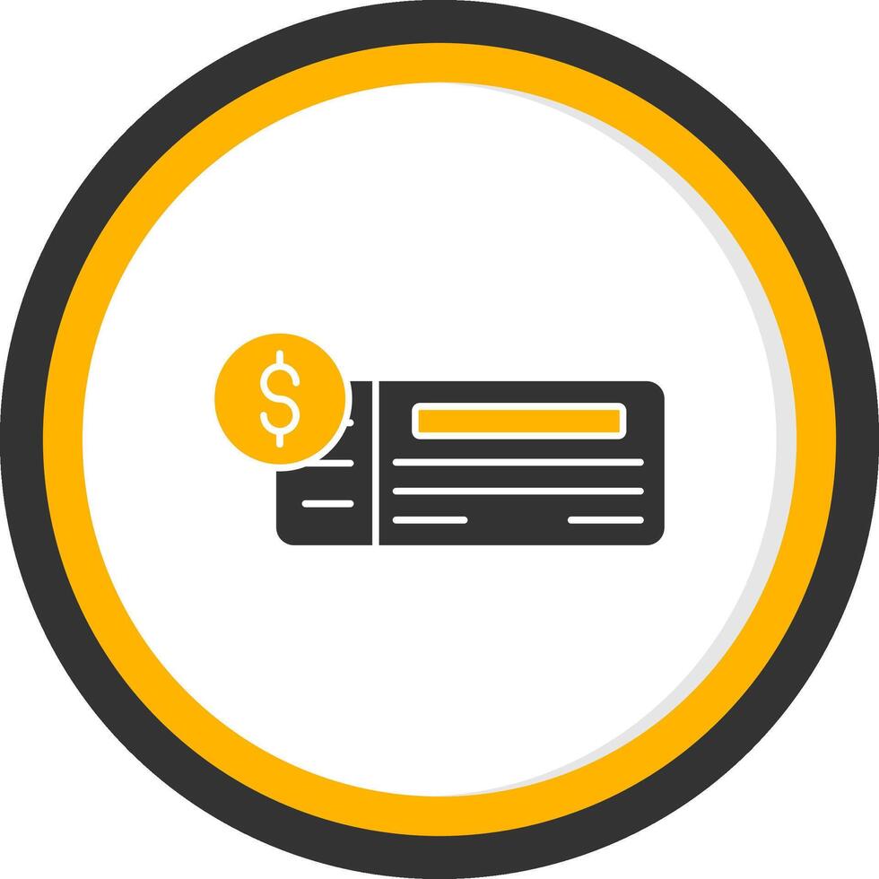 Checkbook Glyph Two Color Circle Icon vector