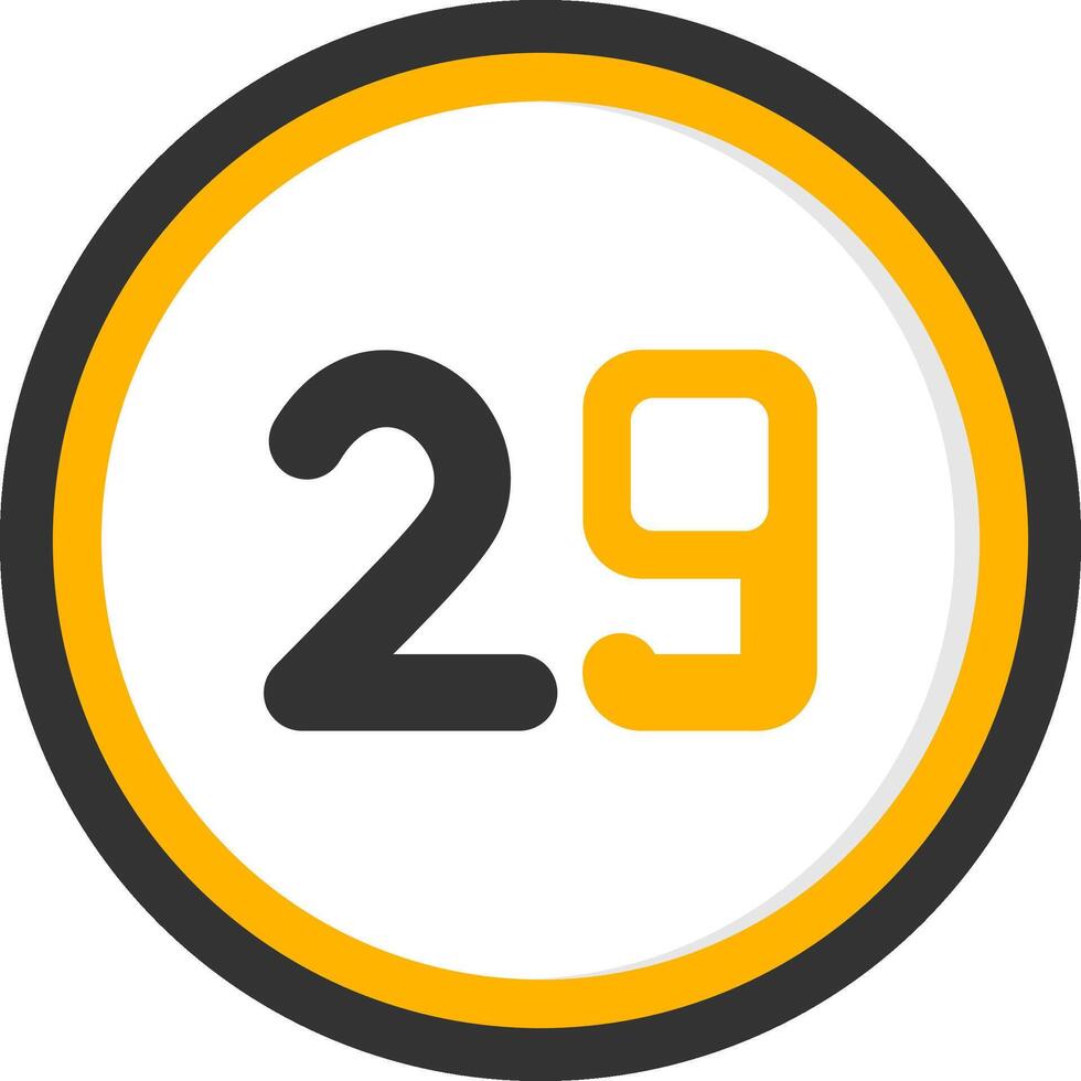Twenty nine Glyph Two Color Circle Icon vector