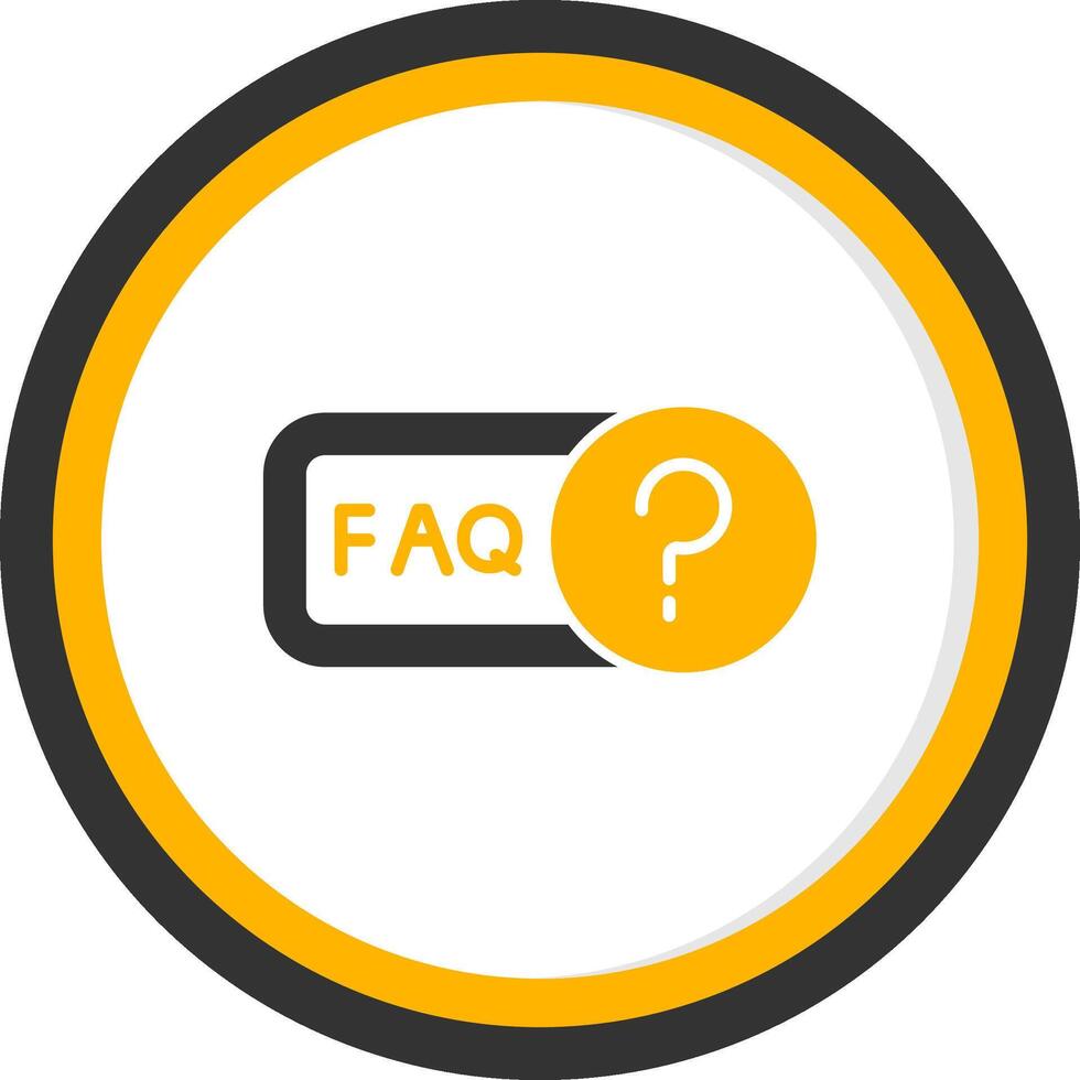 Faq Glyph Two Color Circle Icon vector