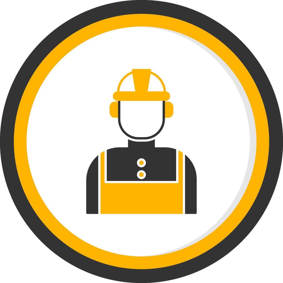 Technician Glyph Two Color Circle Icon vector