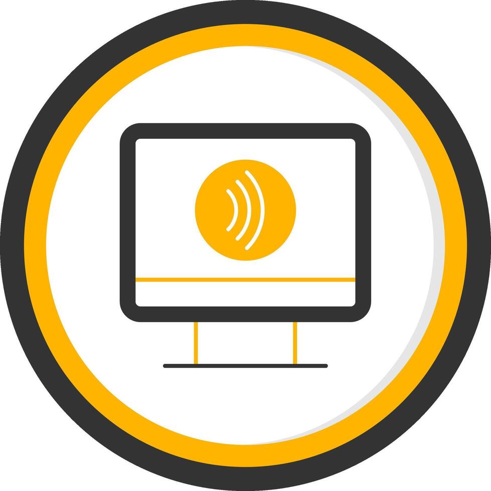 Tap To Pay Glyph Two Color Circle Icon vector