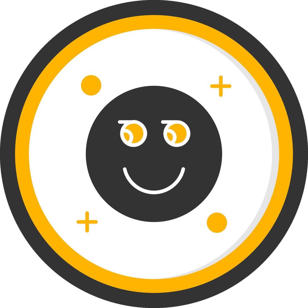 Suspicious Glyph Two Color Circle Icon vector