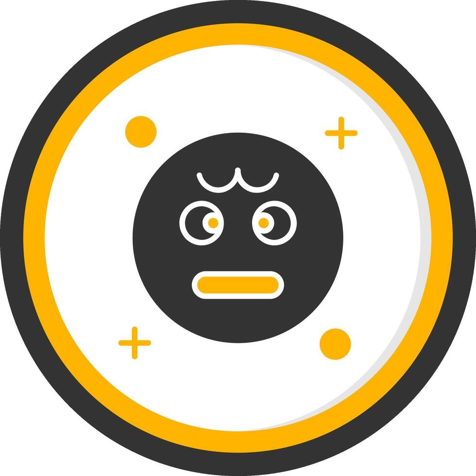 Angry Glyph Two Color Circle Icon vector