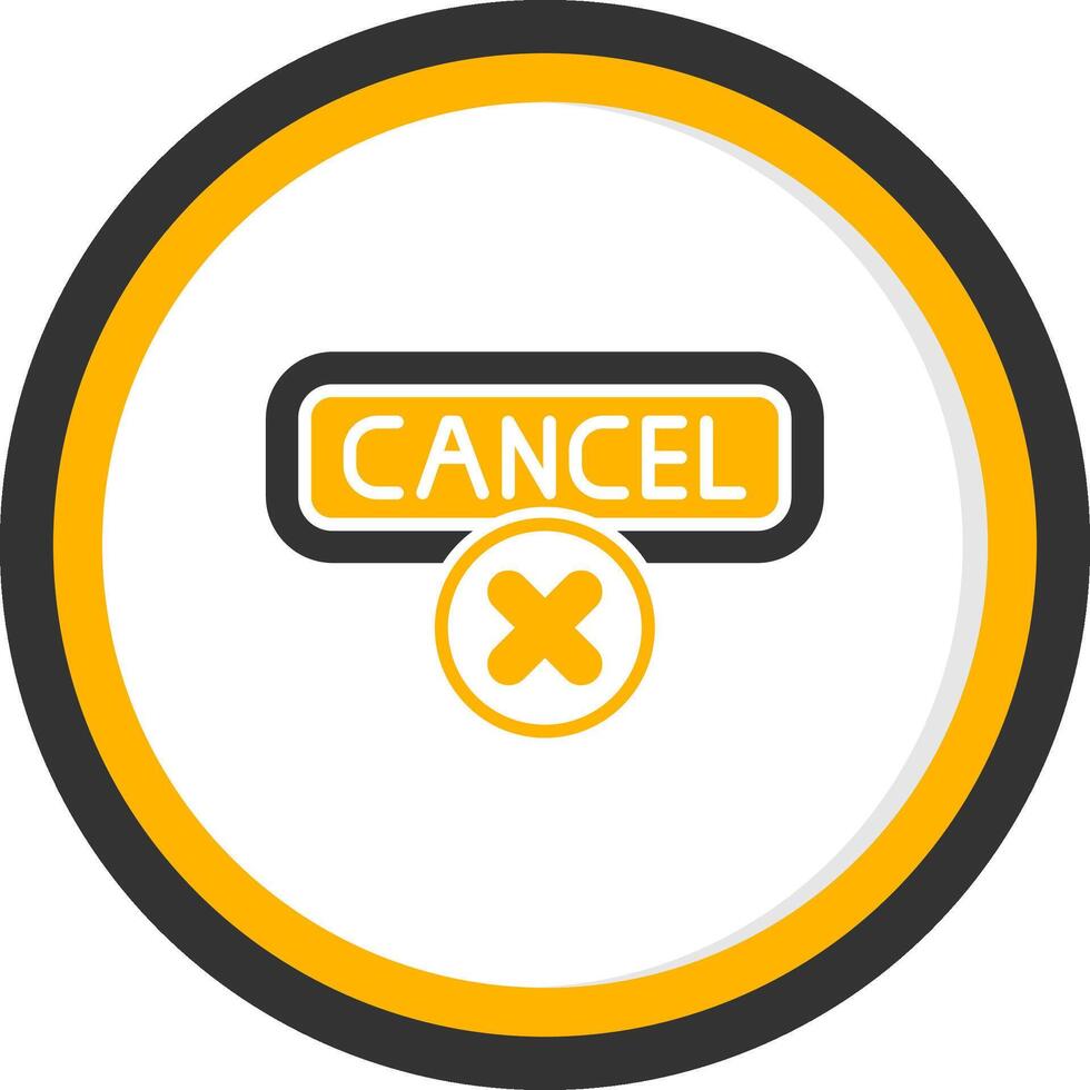 Cancel Glyph Two Color Circle Icon vector