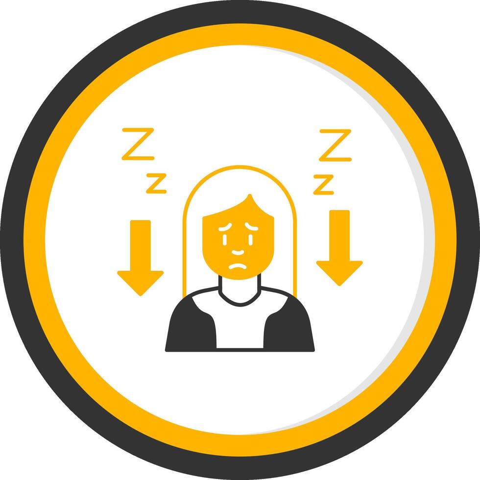 Tiredness Glyph Two Color Circle Icon vector