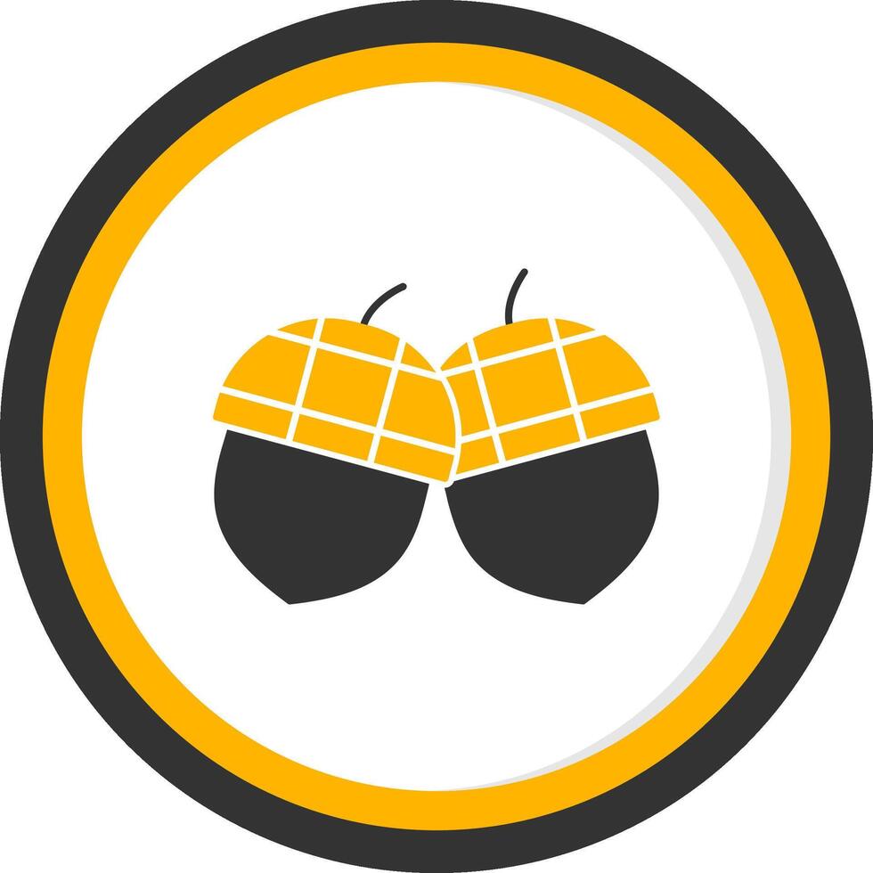 Acorn Glyph Two Color Circle Icon vector