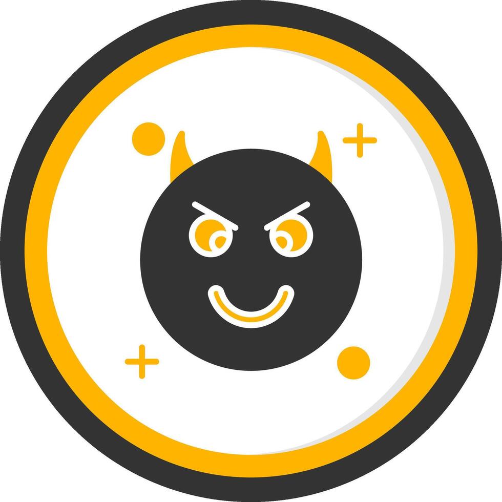 Demon Glyph Two Color Circle Icon vector