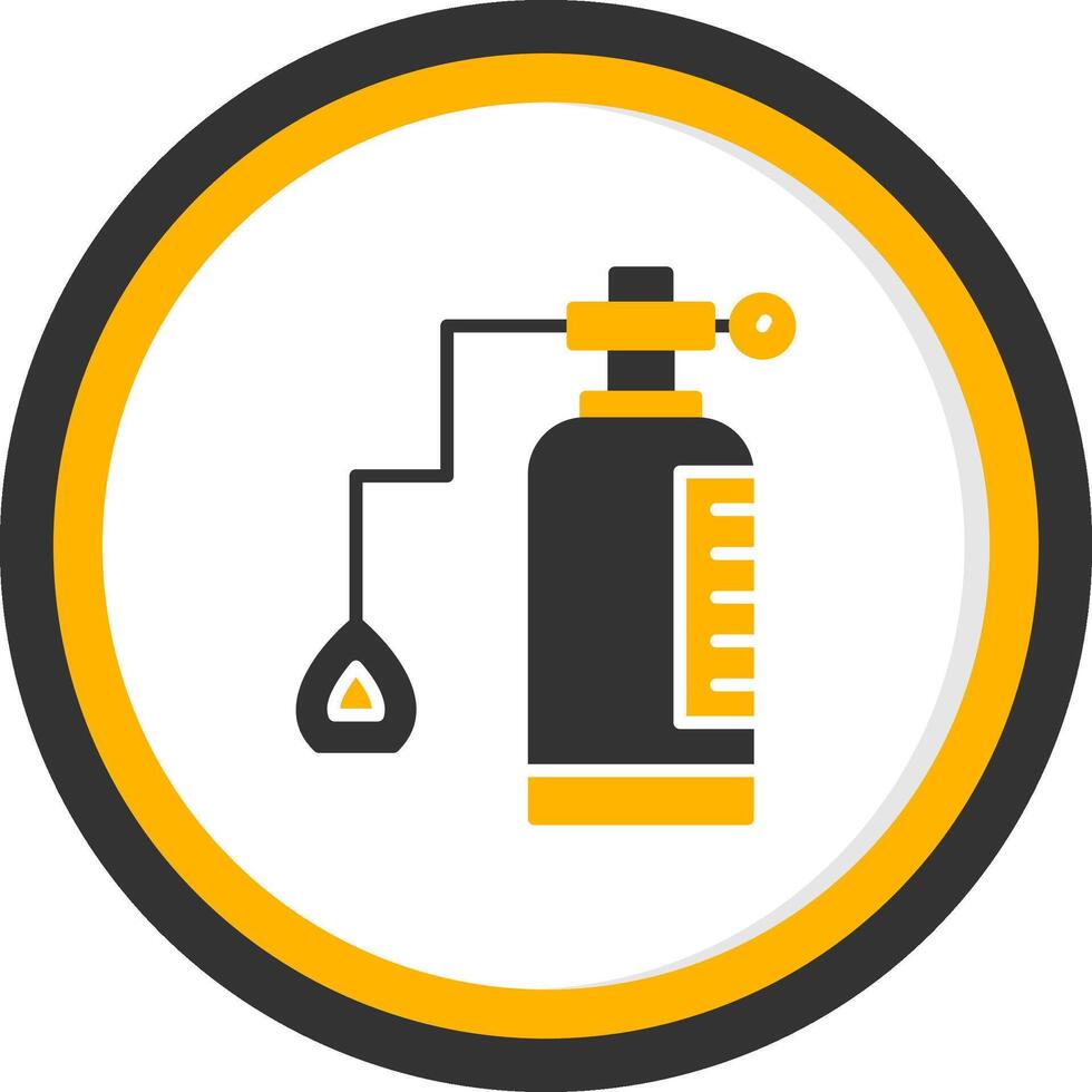 Oxygen Tank Glyph Two Color Circle Icon vector