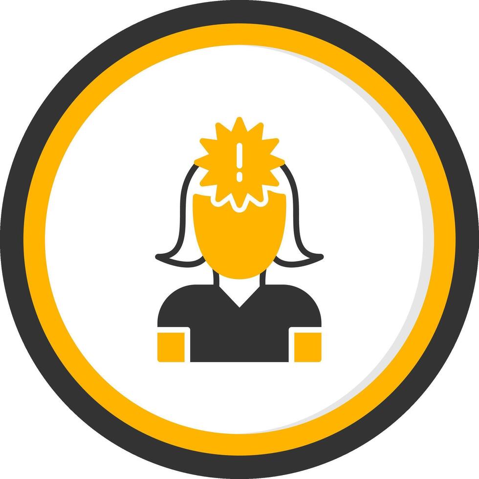 Panic Glyph Two Color Circle Icon vector