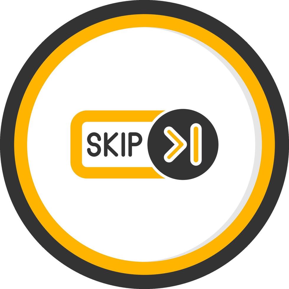 Skip Glyph Two Color Circle Icon vector