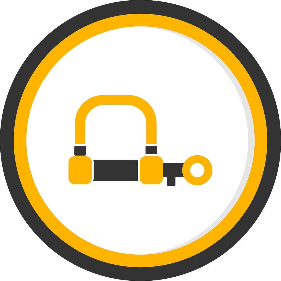 Wire Lock Glyph Two Color Circle Icon vector