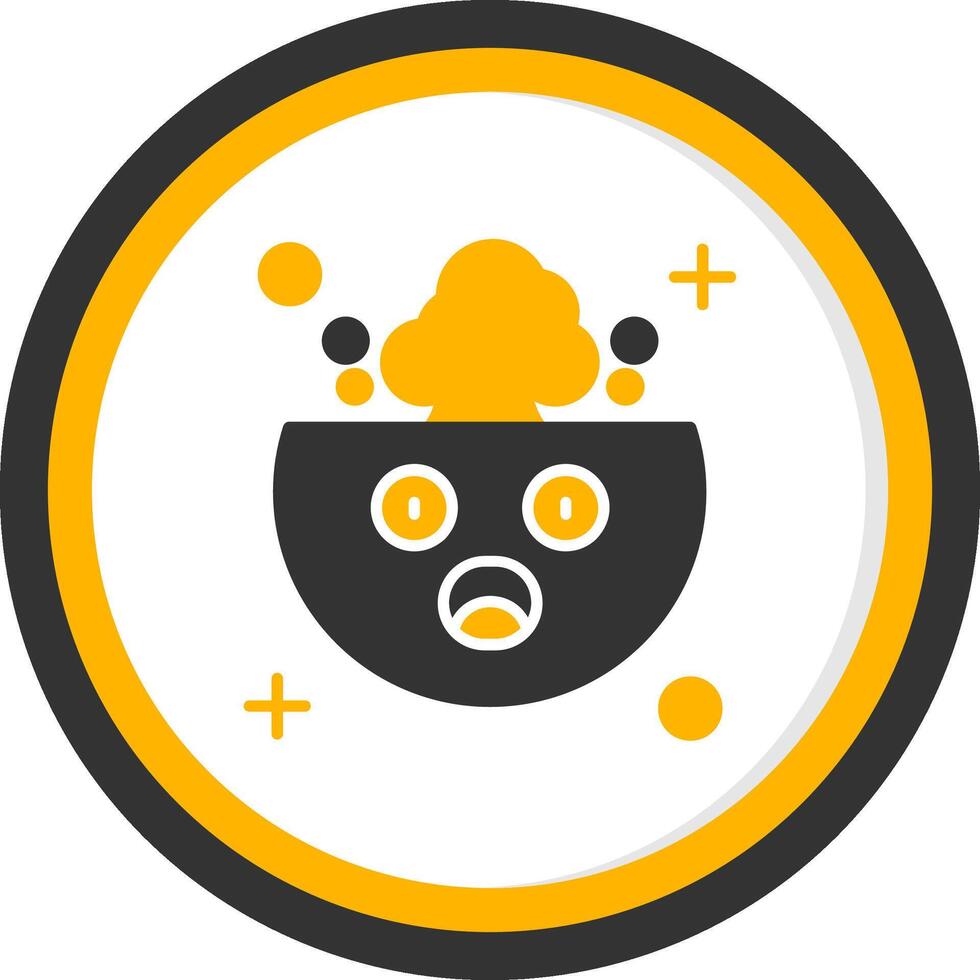 explotando glifo dos color circulo icono vector