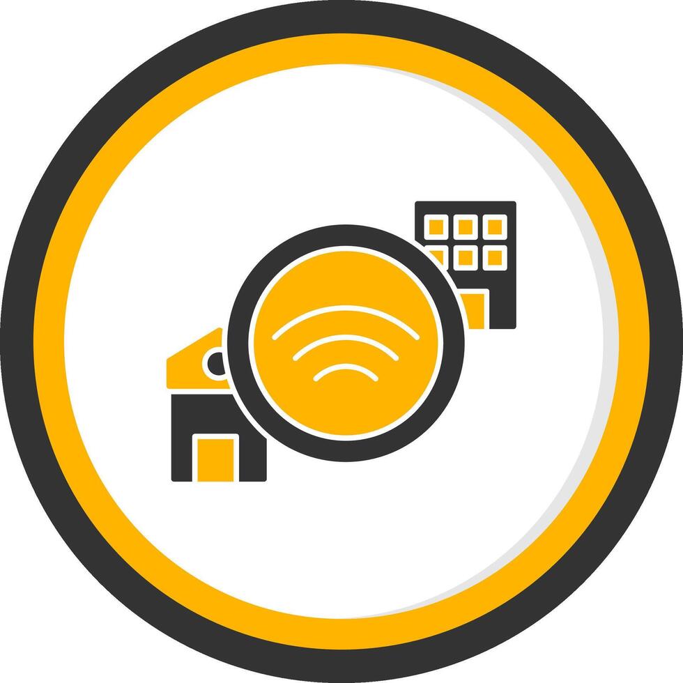 Hybrid Work Glyph Two Color Circle Icon vector