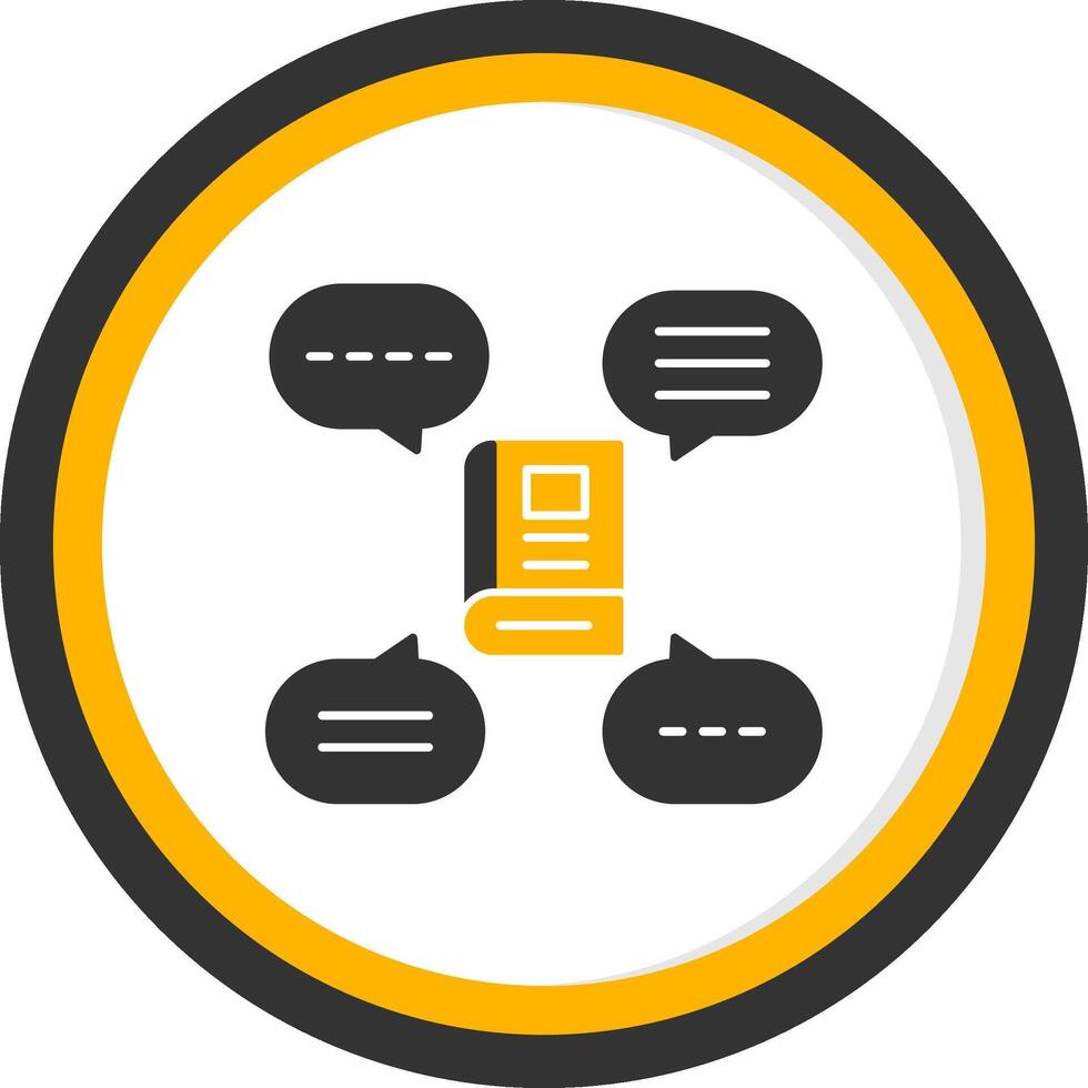 Discussion Group Glyph Two Color Circle Icon vector