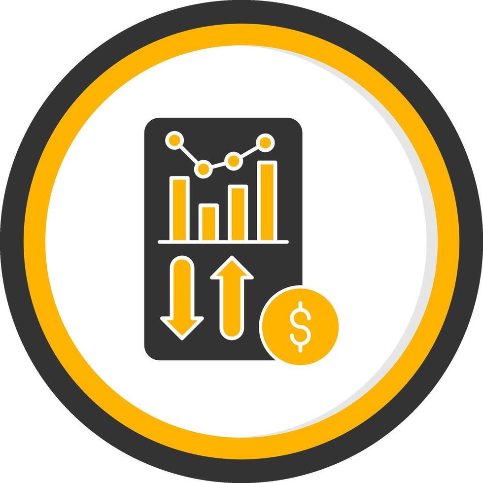 Sales Report Glyph Two Color Circle Icon vector