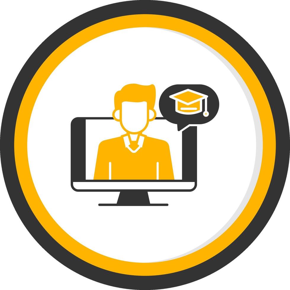 OnGlyph Two Color Circle Teacher Glyph Two Color Circle Icon vector