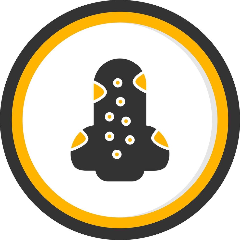 Blackhead Glyph Two Color Circle Icon vector