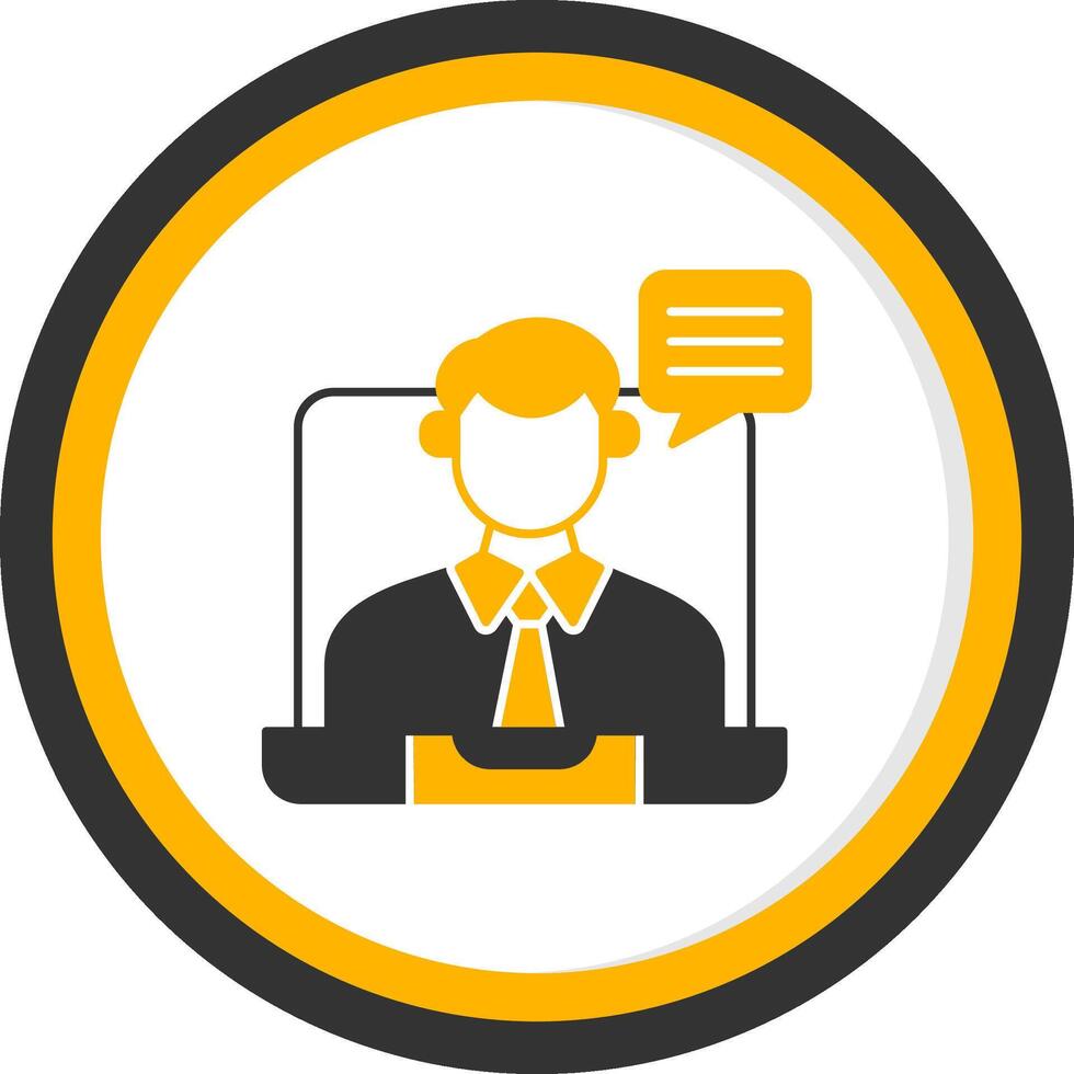 Virtual Meeting Glyph Two Color Circle Icon vector