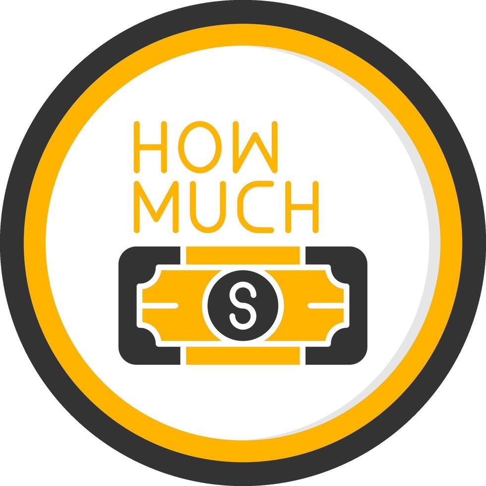 How Much Glyph Two Color Circle Icon vector