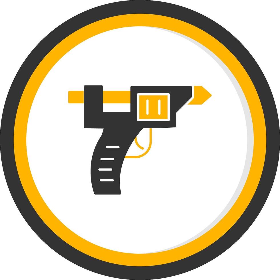 Glue Gun Glyph Two Color Circle Icon vector