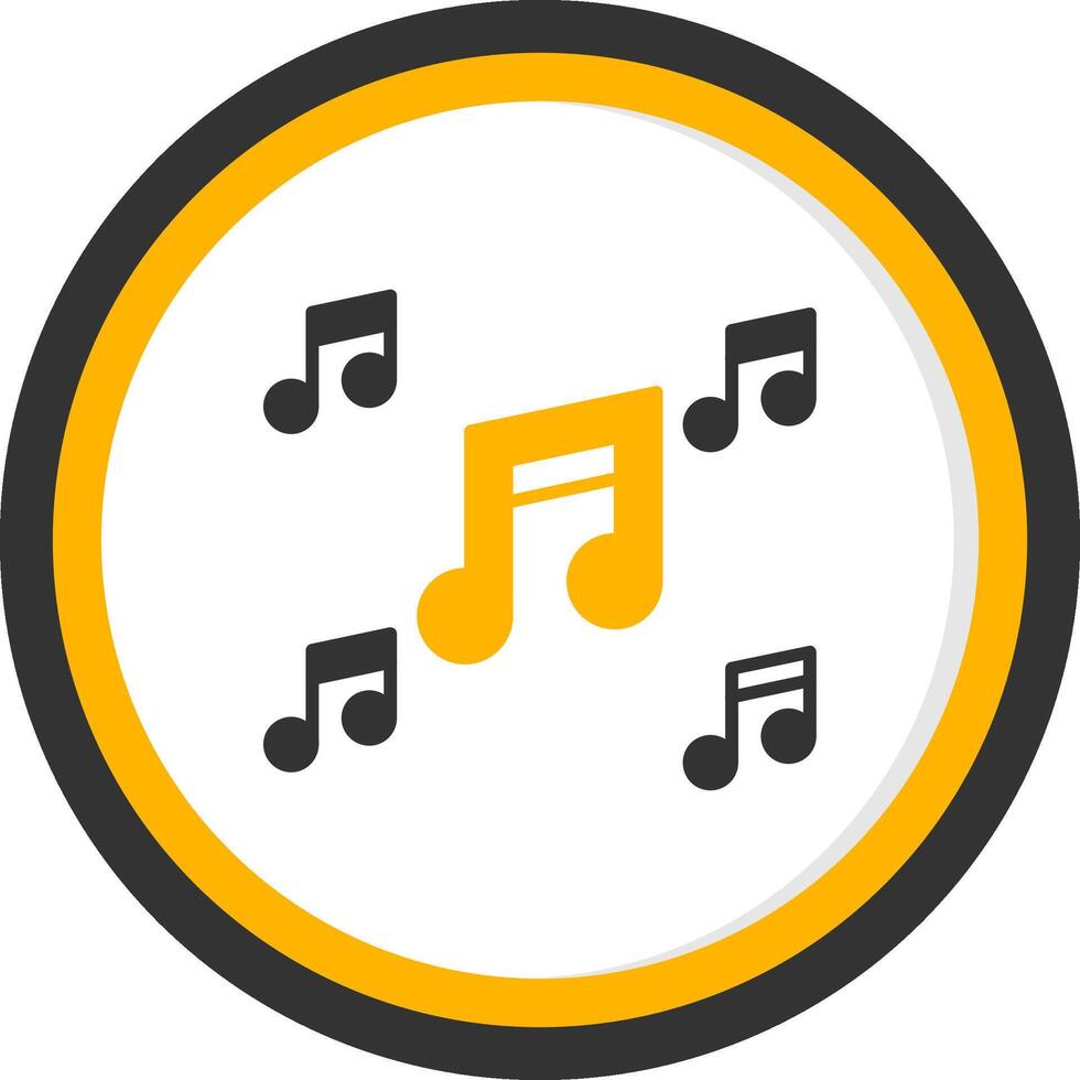 Music Glyph Two Color Circle Icon vector