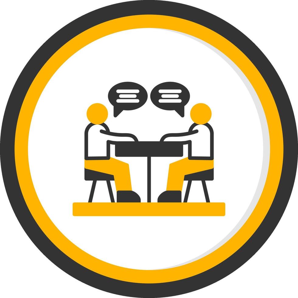Discussion Glyph Two Color Circle Icon vector