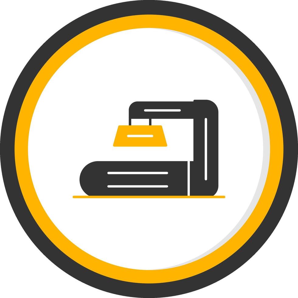 X Ray Scanner Glyph Two Color Circle Icon vector