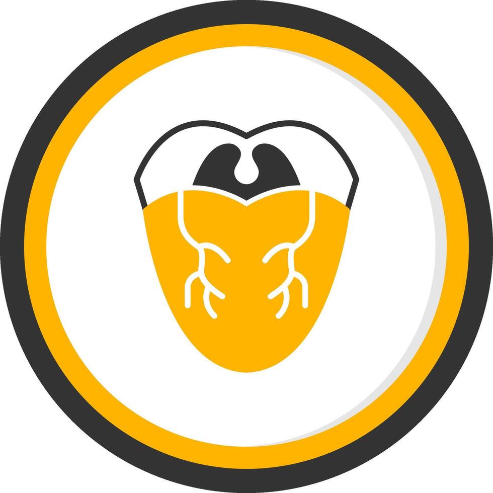 Tongue Glyph Two Color Circle Icon vector