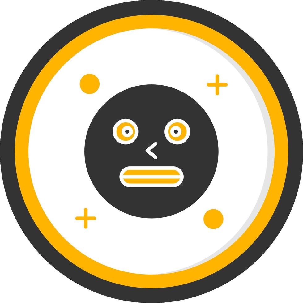 Shocked Glyph Two Color Circle Icon vector