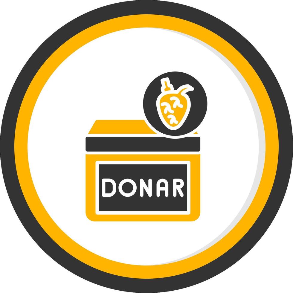 Heart Donar Glyph Two Color Circle Icon vector