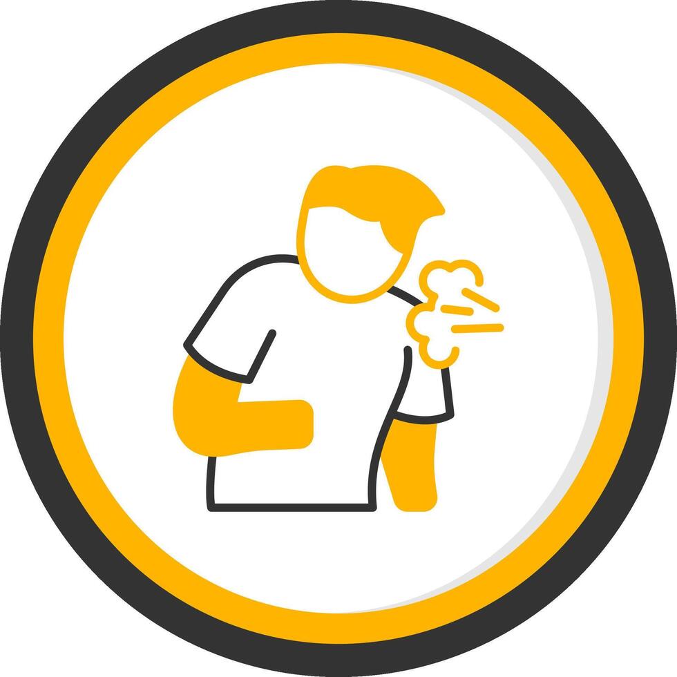 Cough Glyph Two Color Circle Icon vector
