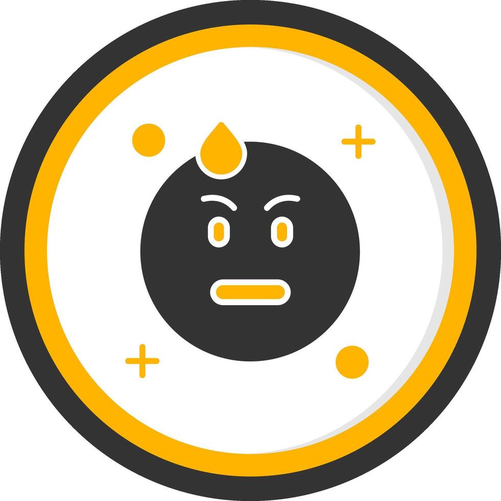 Embarrassed Glyph Two Color Circle Icon vector