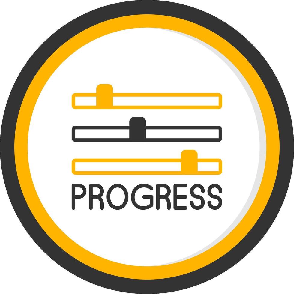 Progress Glyph Two Color Circle Icon vector
