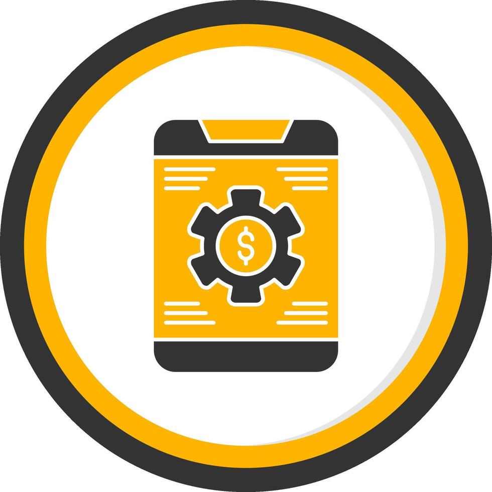 Banking App Settings Glyph Two Color Circle Icon vector