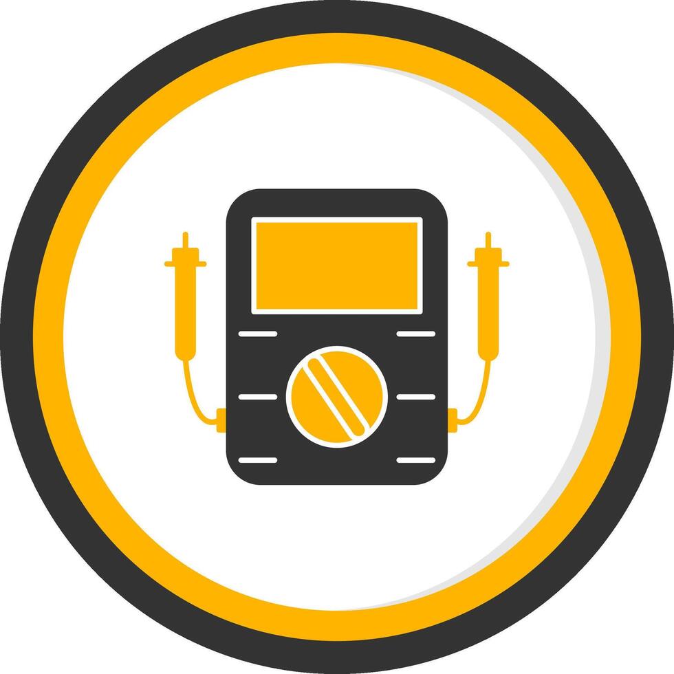 Voltmeter Glyph Two Color Circle Icon vector