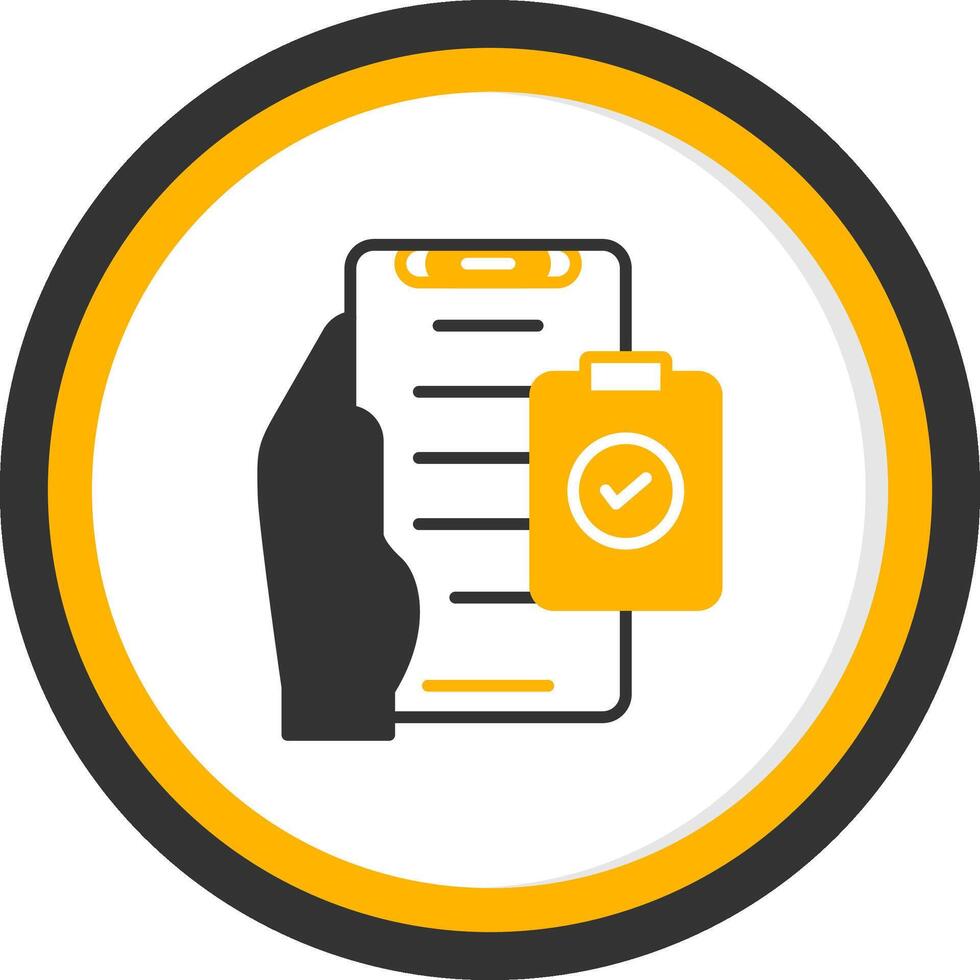 Check List Glyph Two Color Circle Icon vector