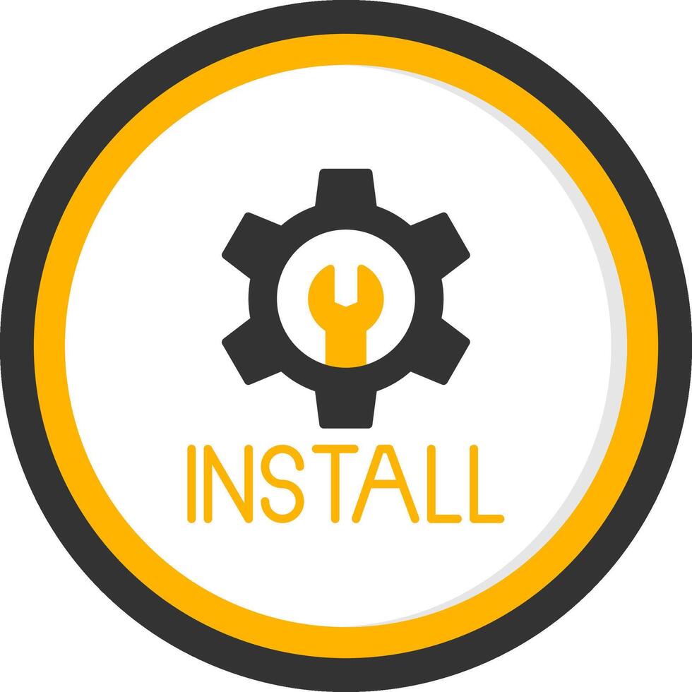 Install Glyph Two Color Circle Icon vector