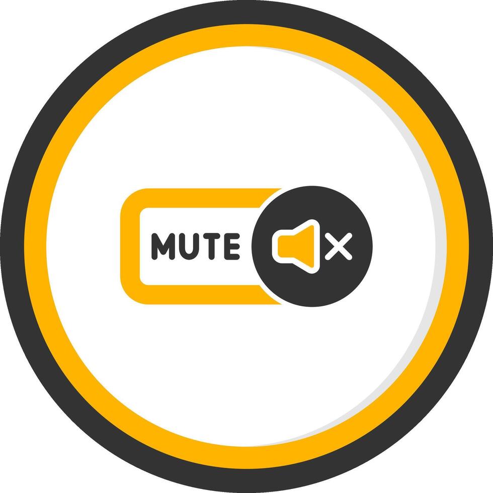 Mute Glyph Two Color Circle Icon vector