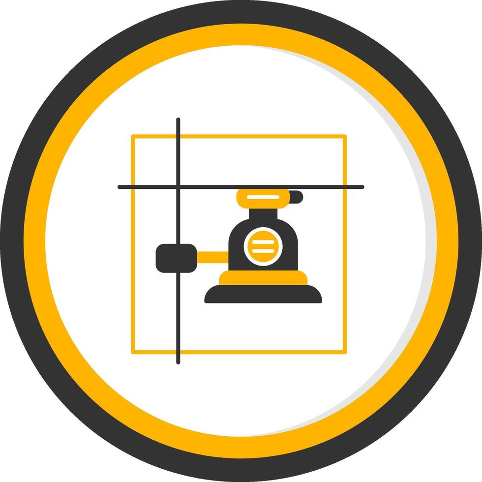 Laser Level Glyph Two Color Circle Icon vector