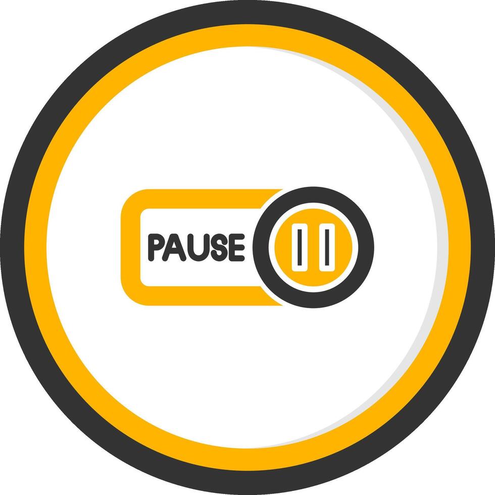 Pause Glyph Two Color Circle Icon vector