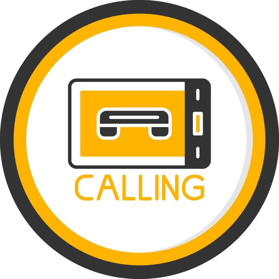 Calling Glyph Two Color Circle Icon vector