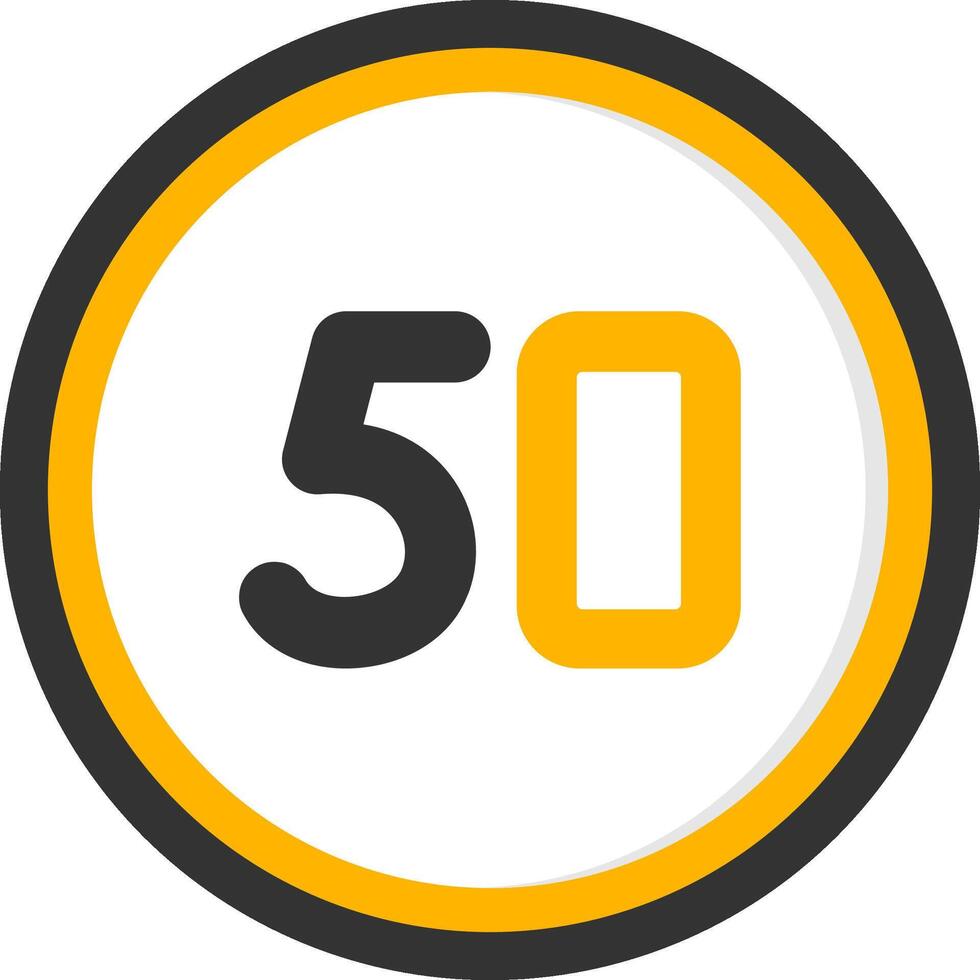 Fifty Glyph Two Color Circle Icon vector