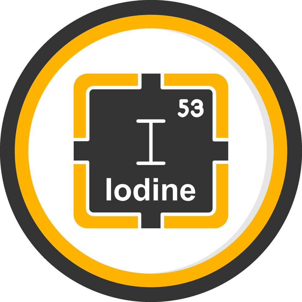 Iodine Glyph Two Color Circle Icon vector