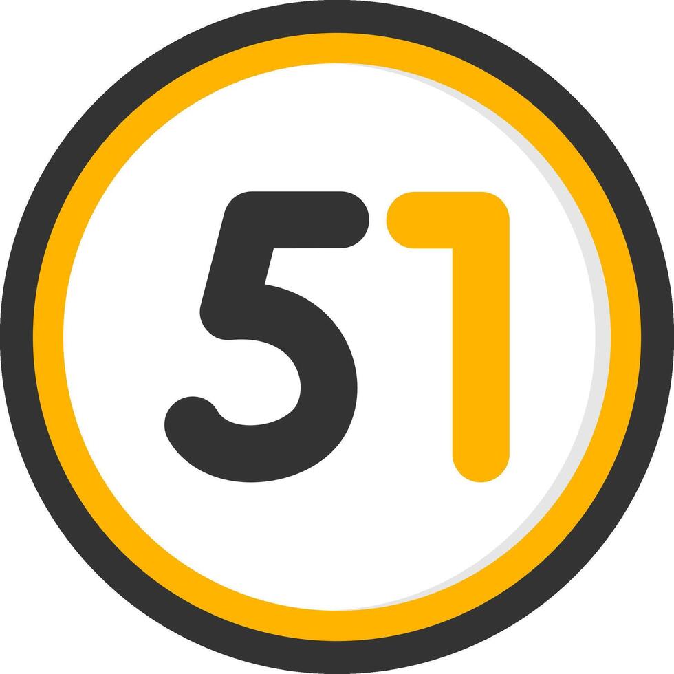 Fifty one Glyph Two Color Circle Icon vector