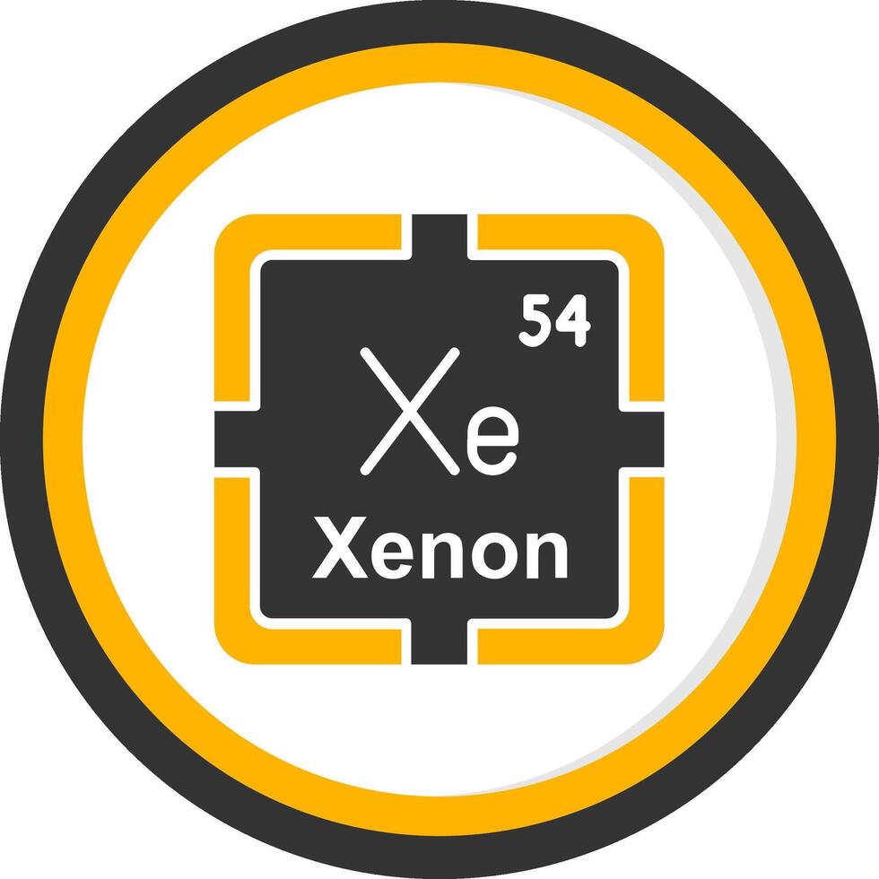 Xenon Glyph Two Color Circle Icon vector