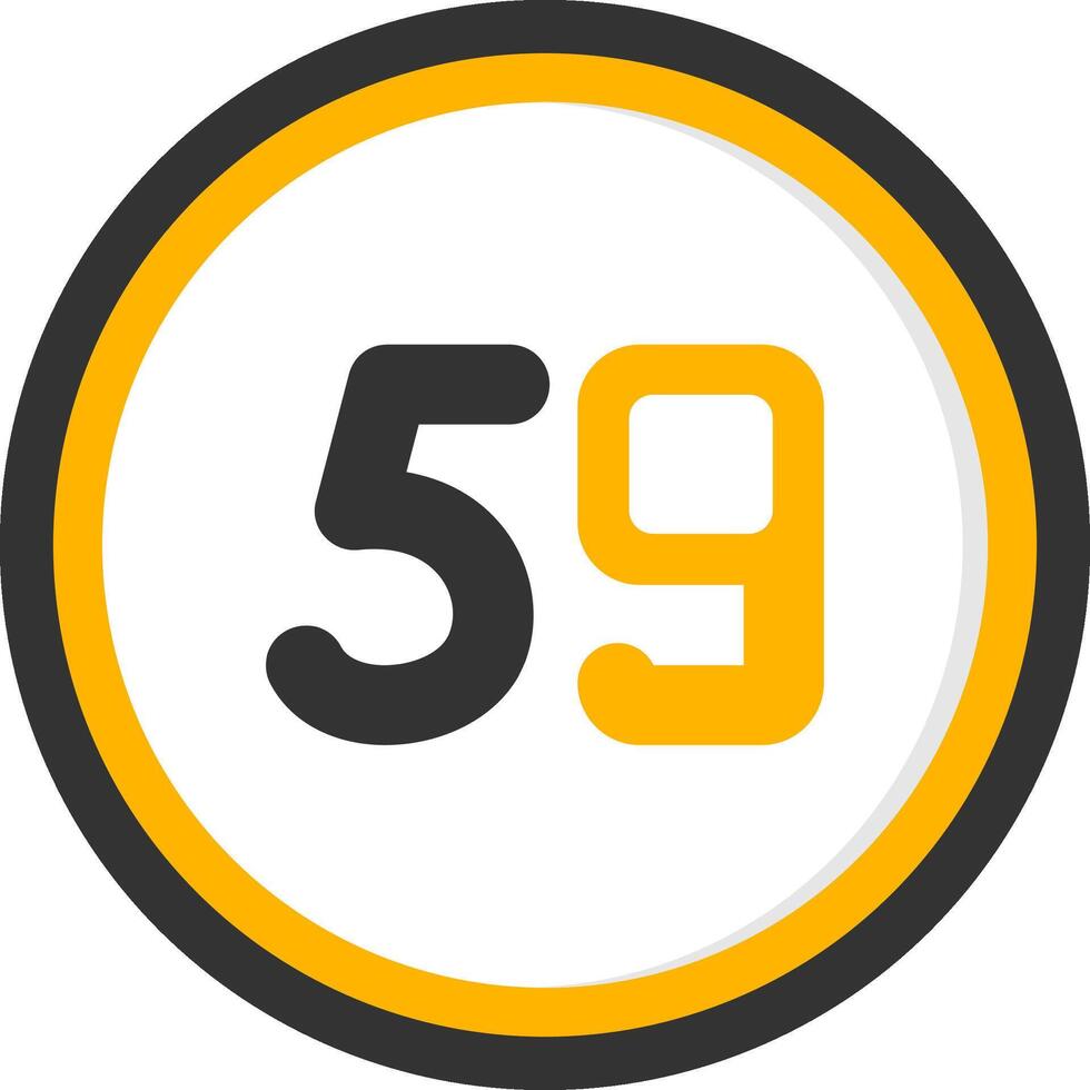 Fifty nine Glyph Two Color Circle Icon vector