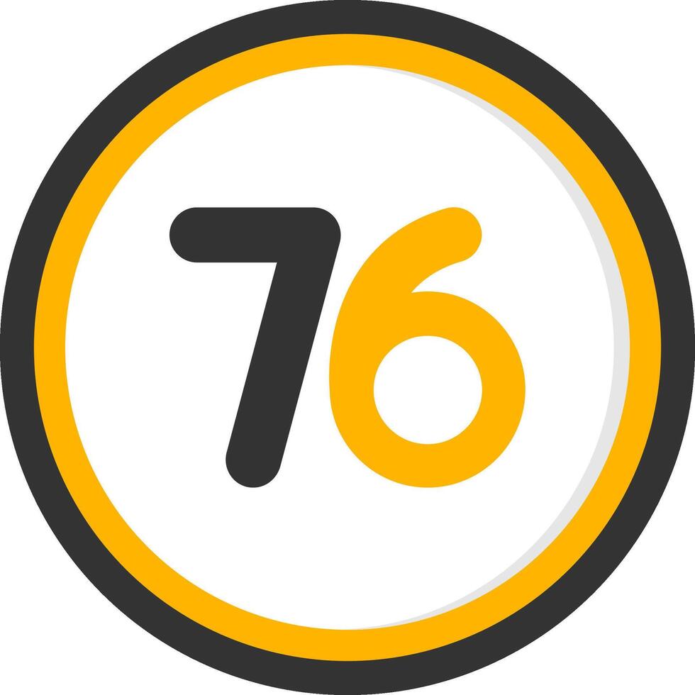 Seventy six Glyph Two Color Circle Icon vector