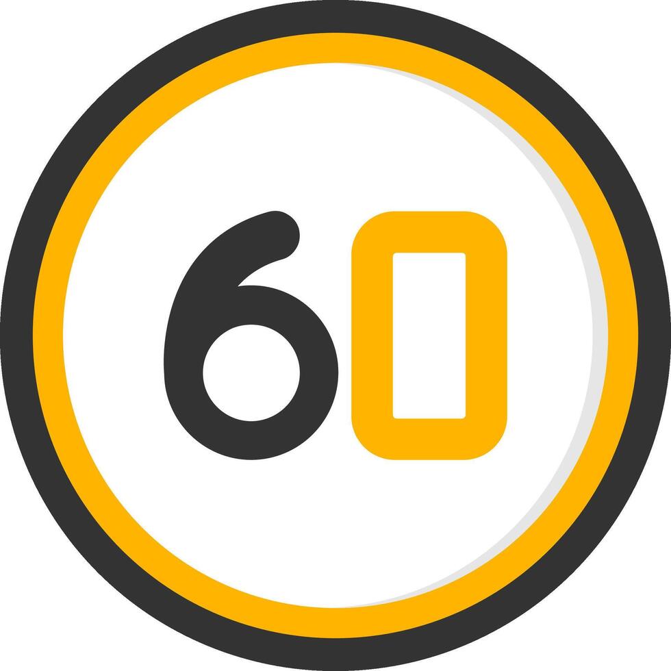 Sixty Glyph Two Color Circle Icon vector