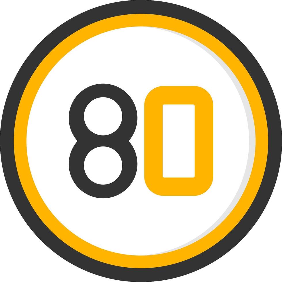 Eighty Glyph Two Color Circle Icon vector