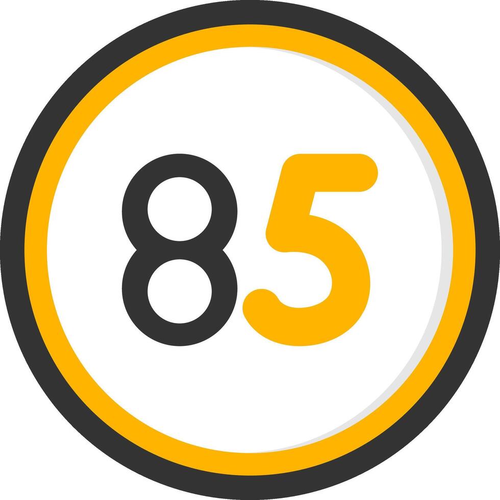 Eighty five Glyph Two Color Circle Icon vector